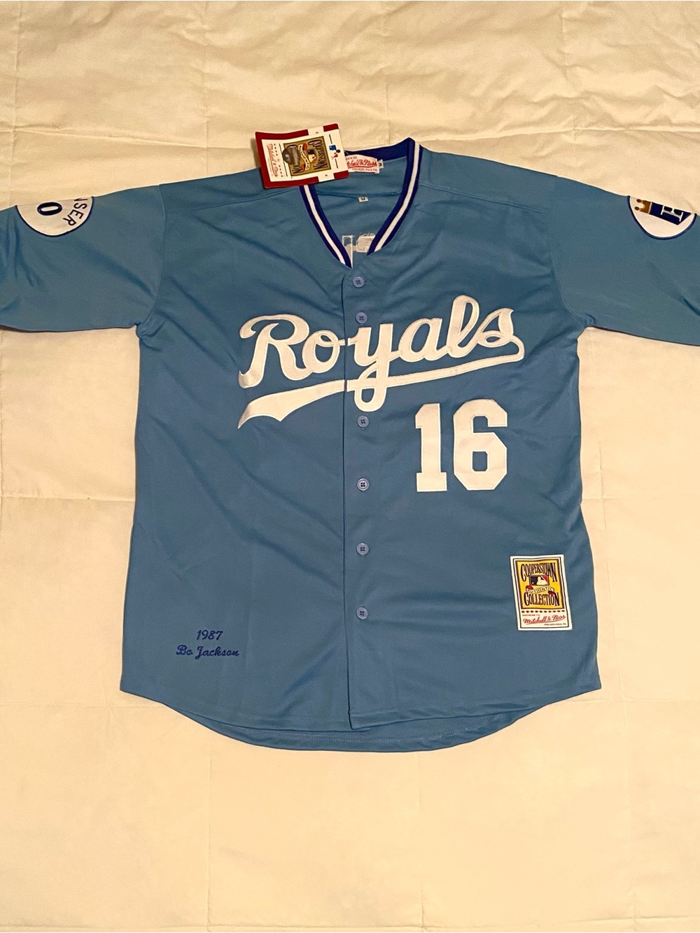 Bo Jackson Mitchell & Ness Royals Light Blue #16 Baseball Collectors Jersey